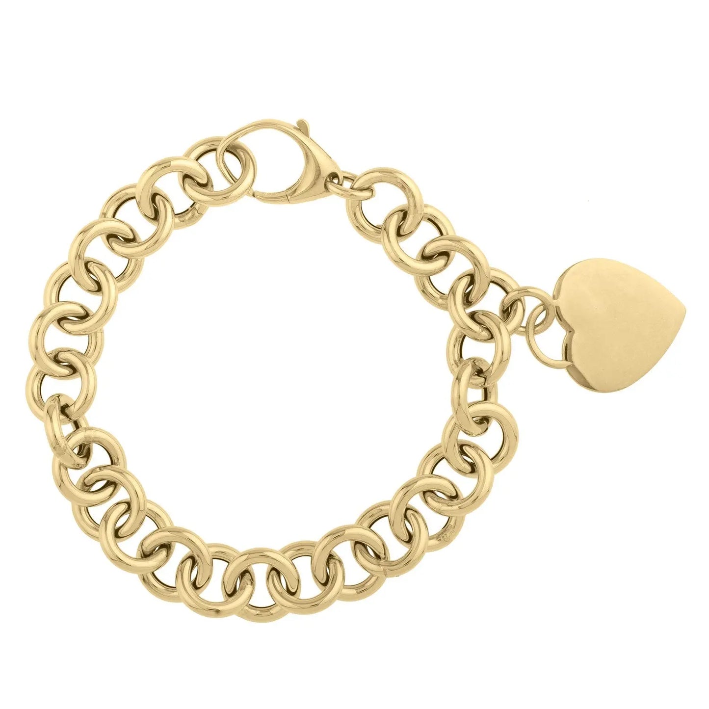 Heart Tag with Rolo Link Bracelet in 14K Yellow Gold (11.40 mm) RCJ Bracelets  CELESTIA LUXE JEWELLERS