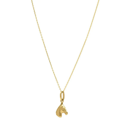 Horse Profile Small Necklace in 14K Yellow Gold RCJ Necklaces  CELESTIA LUXE JEWELLERS