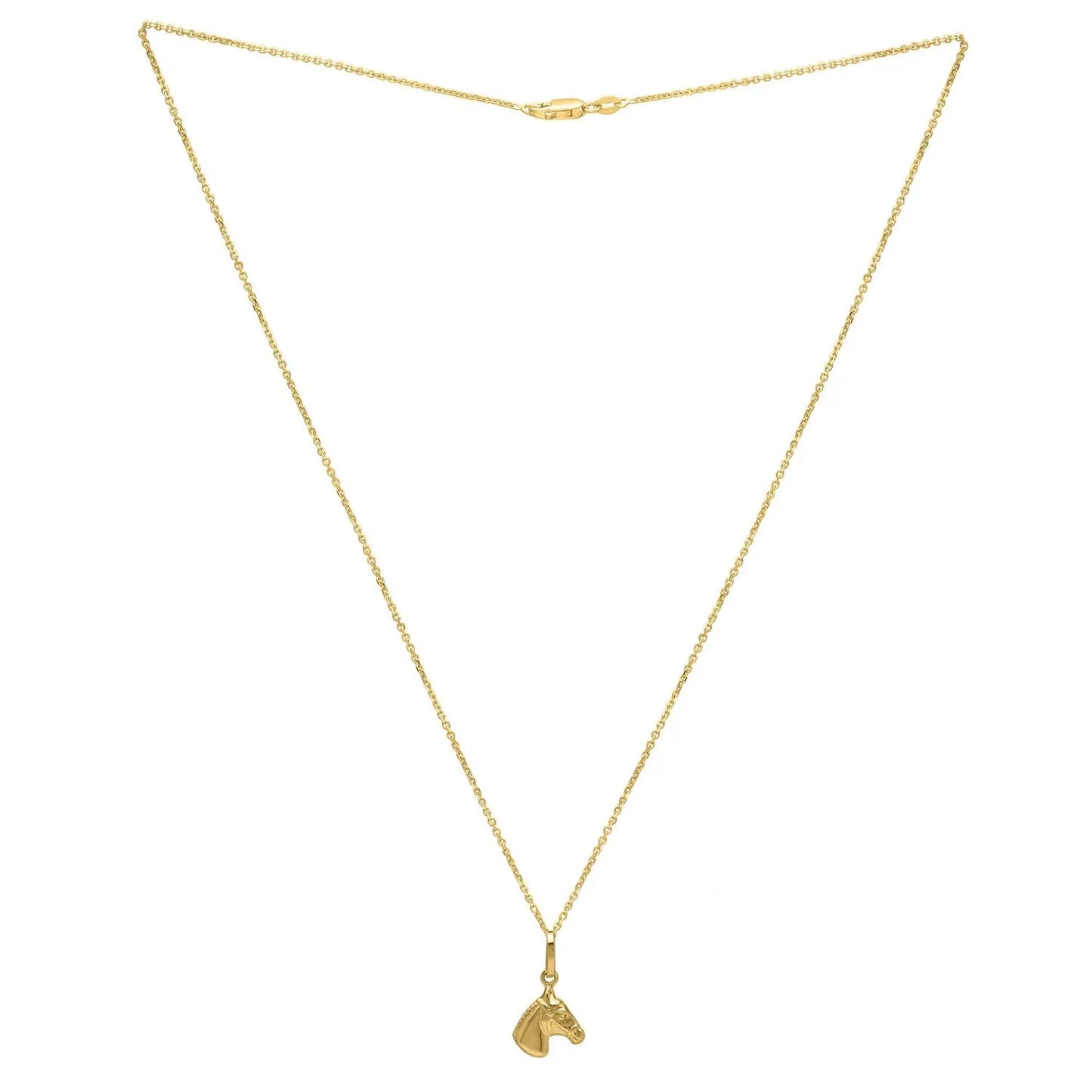 Horse Profile Small Necklace in 14K Yellow Gold RCJ Necklaces  CELESTIA LUXE JEWELLERS