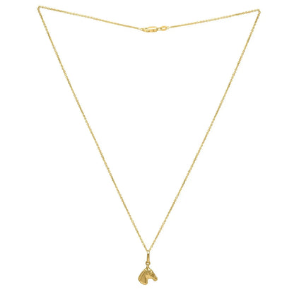 Horse Profile Small Necklace in 14K Yellow Gold RCJ Necklaces  CELESTIA LUXE JEWELLERS