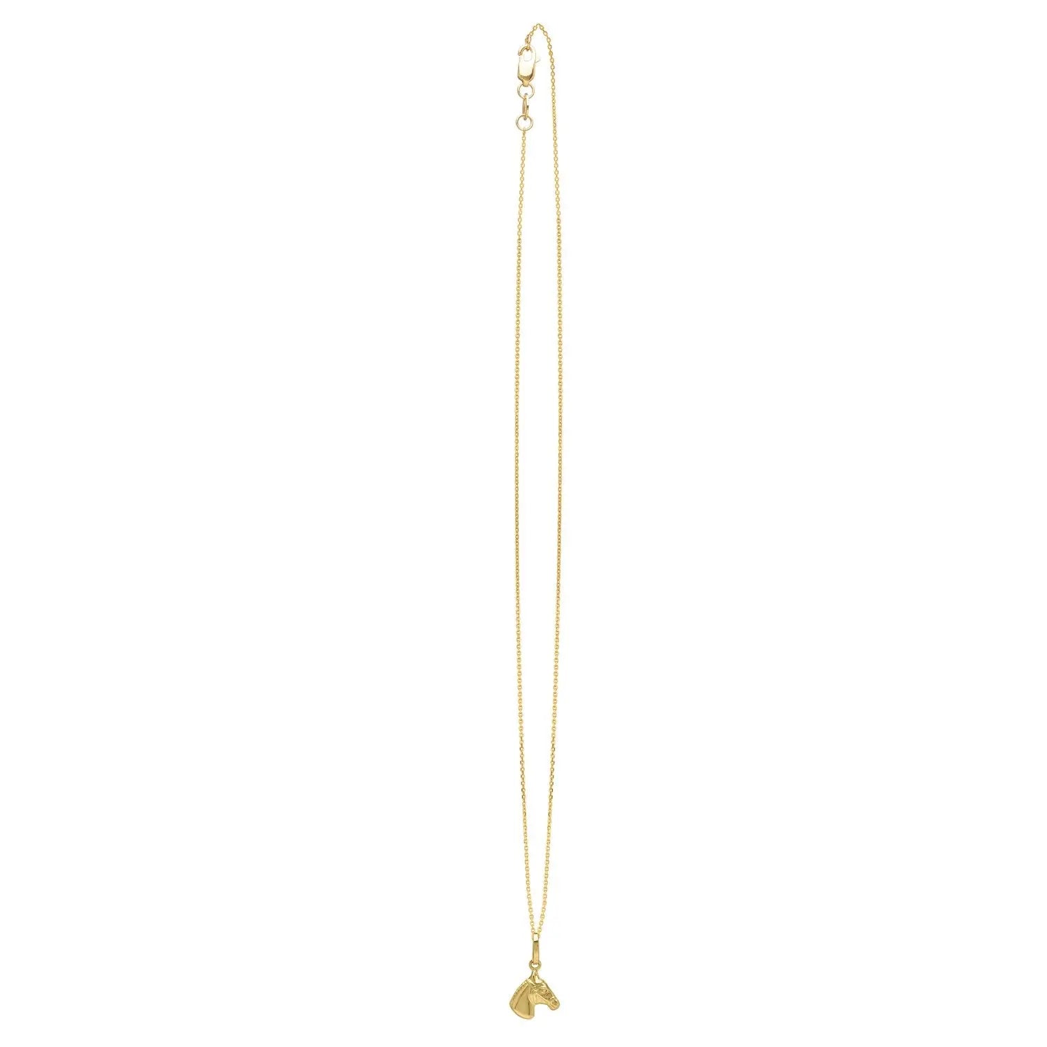 Horse Profile Small Necklace in 14K Yellow Gold RCJ Necklaces  CELESTIA LUXE JEWELLERS