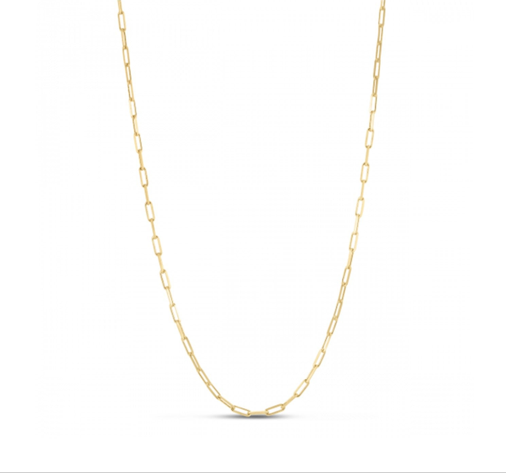 Sterling Silver Gold Plated Paperclip Chain (2.50 mm) RCJ Chains  CELESTIA LUXE JEWELLERS