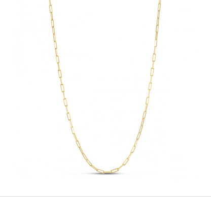 Sterling Silver Gold Plated Paperclip Chain (2.50 mm) RCJ Chains  CELESTIA LUXE JEWELLERS