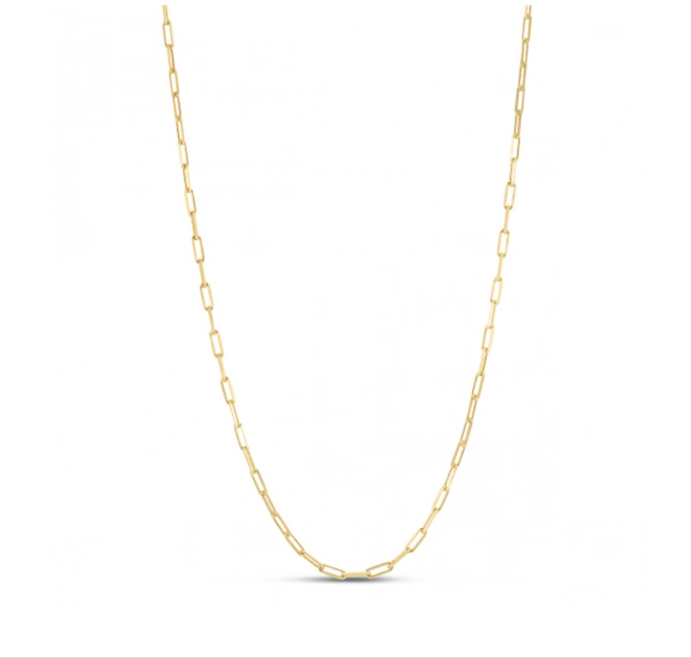 Sterling Silver Gold Plated Paperclip Chain (2.50 mm) RCJ Chains  CELESTIA LUXE JEWELLERS