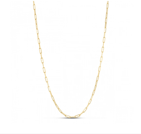 Sterling Silver Gold Plated Paperclip Chain (2.50 mm) RCJ Chains  CELESTIA LUXE JEWELLERS