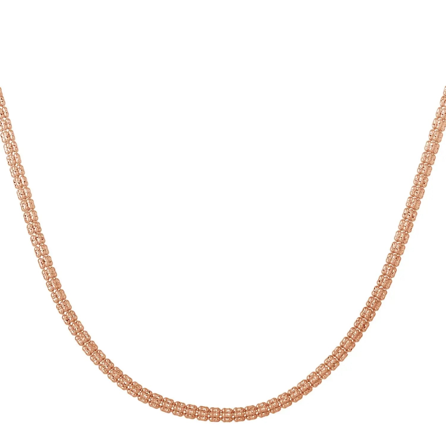 Ice Barrel Chain in 14k Rose Gold (3.1 mm) RCJ Chains  CELESTIA LUXE JEWELLERS