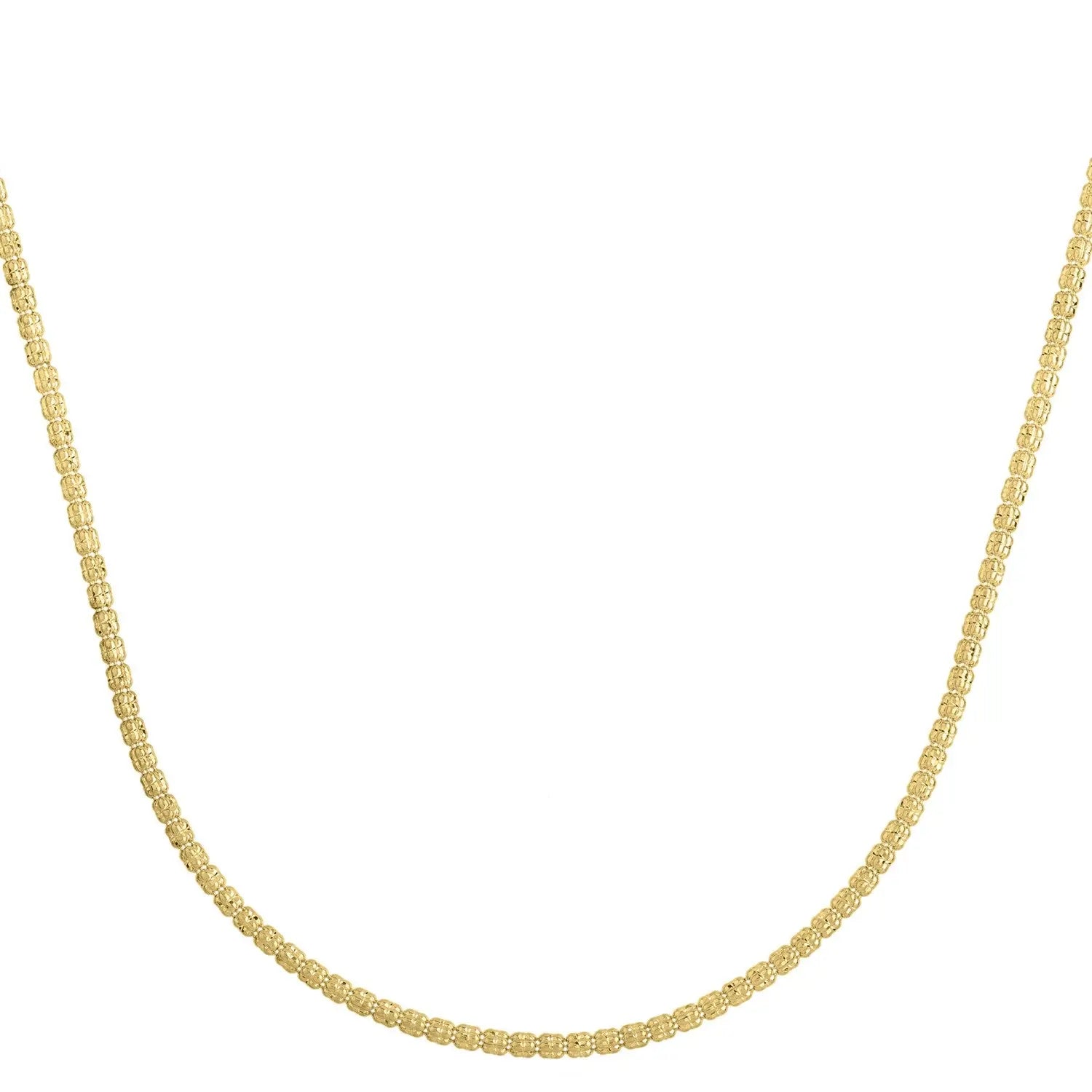 Ice Barrel Chain in 14k Yellow Gold (2.7 mm) RCJ Chains  CELESTIA LUXE JEWELLERS