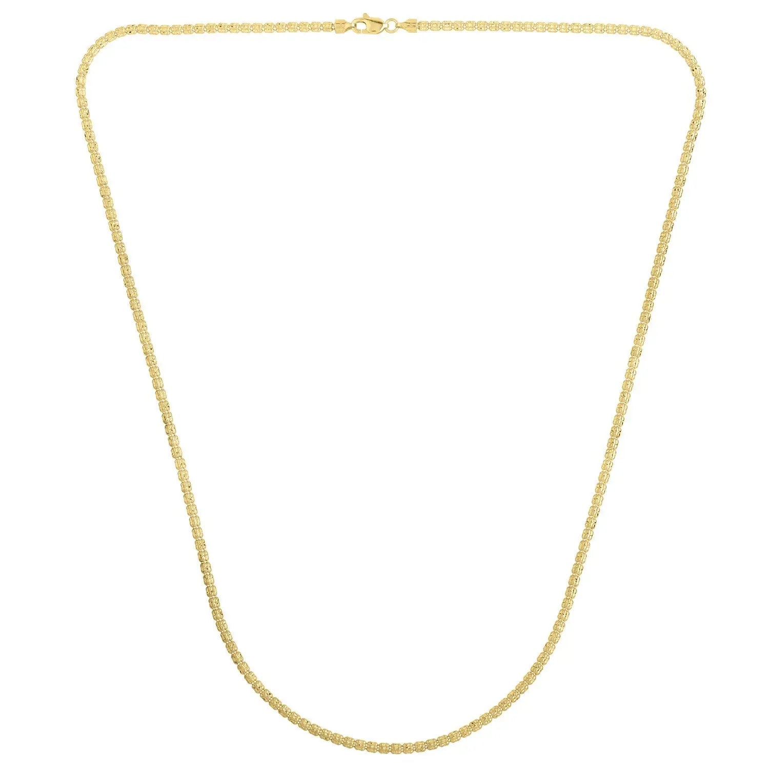 Ice Barrel Chain in 14k Yellow Gold (2.7 mm) RCJ Chains  CELESTIA LUXE JEWELLERS
