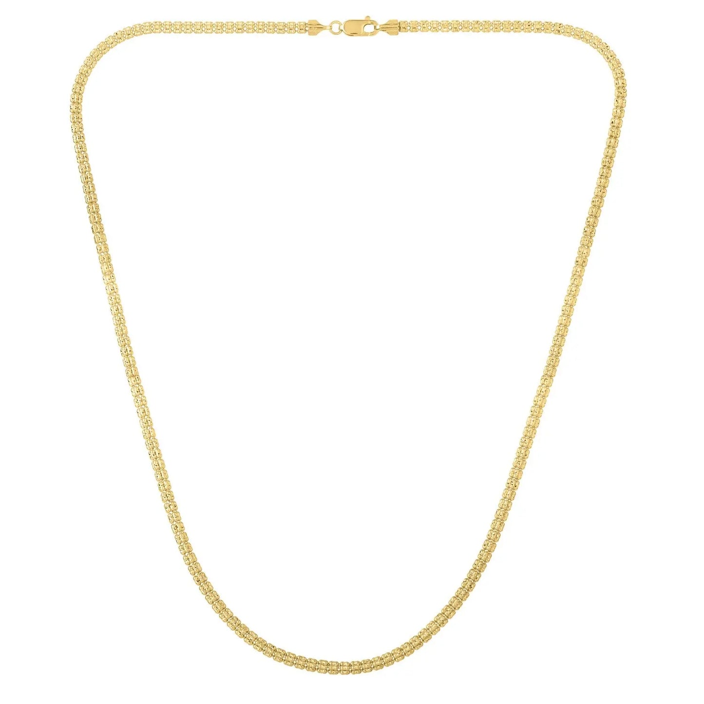 Ice Barrel Chain in 14k Yellow Gold (3.1 mm) RCJ Chains  CELESTIA LUXE JEWELLERS
