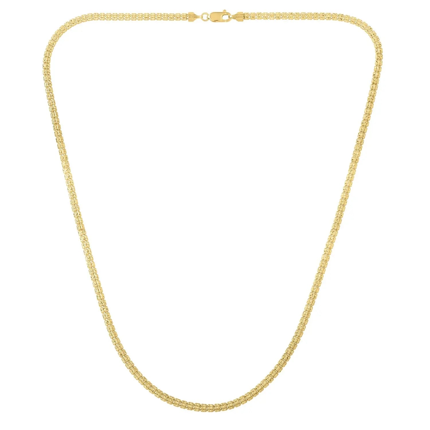 Ice Barrel Chain in 14k Yellow Gold (3.1 mm) RCJ Chains  CELESTIA LUXE JEWELLERS
