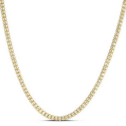 Ice Barrel Chain in 14k Yellow Gold (3.23 mm) RCJ Chains  CELESTIA LUXE JEWELLERS