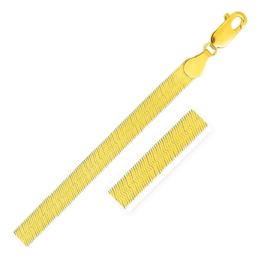 Imperial Herringbone Bracelet in 10k Yellow Gold  (5.00 mm) RCJ Bracelets  CELESTIA LUXE JEWELLERS
