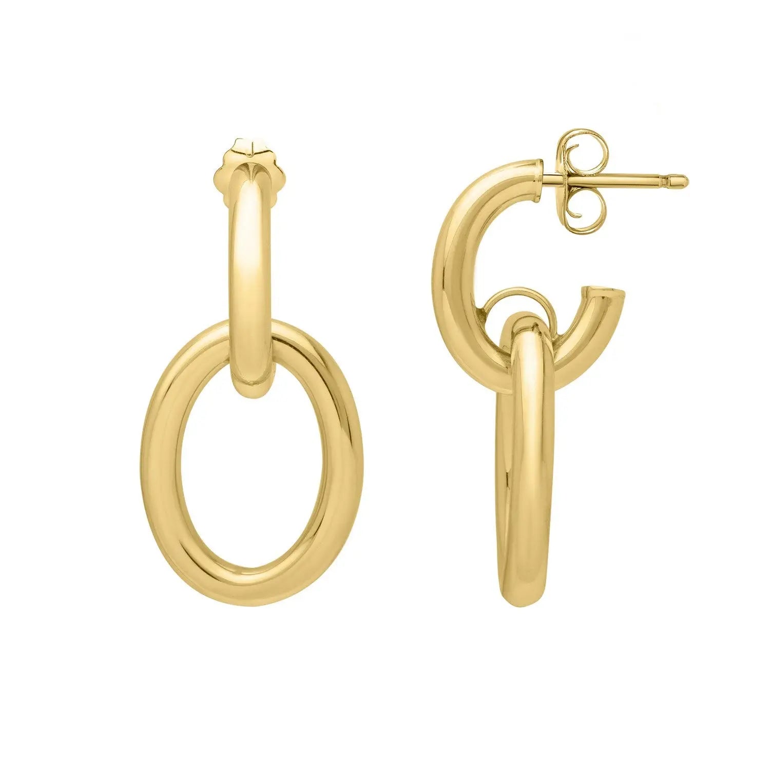 Interlocking Link Earrings in 14K Yellow Gold RCJ Earrings  CELESTIA LUXE JEWELLERS