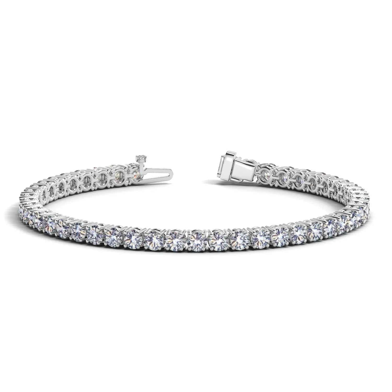 Lab Grown Round Diamond Tennis Bracelet in 14k White Gold (10 cctw F/G  VS2/SI1) RCJ Bracelets  CELESTIA LUXE JEWELLERS
