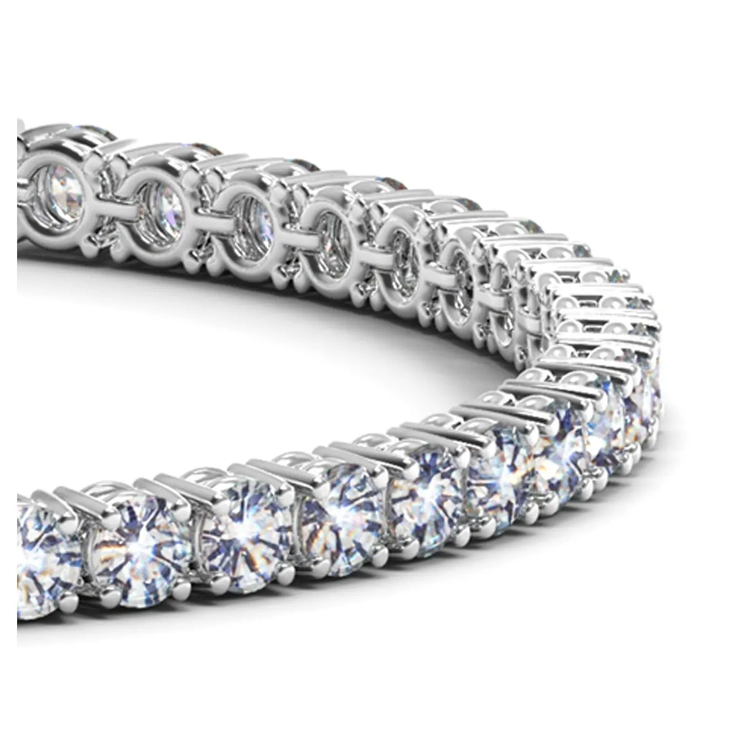Lab Grown Round Diamond Tennis Bracelet in 14k White Gold (10 cctw F/G  VS2/SI1) RCJ Bracelets  CELESTIA LUXE JEWELLERS