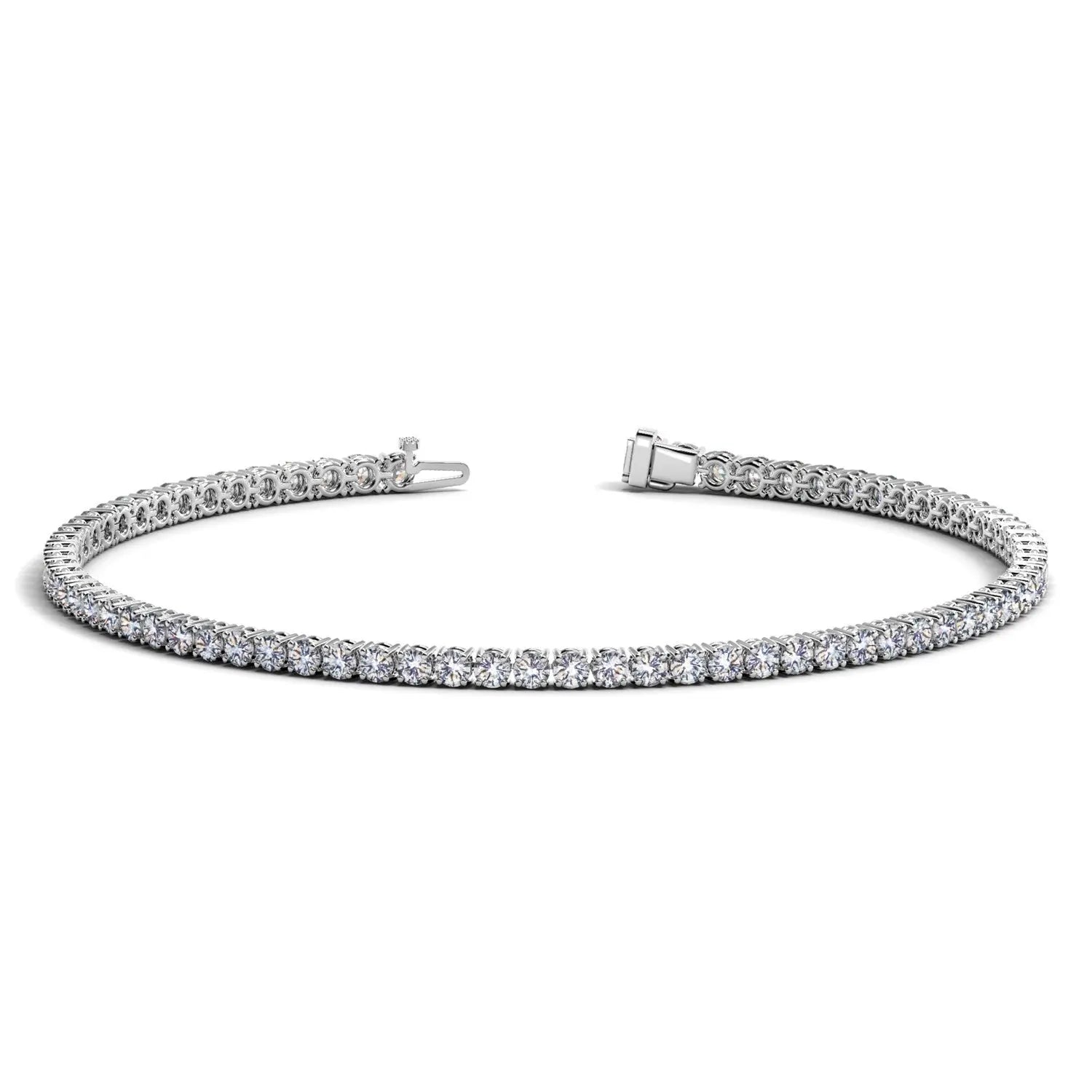 Lab Grown Round Diamond Tennis Bracelet in 14k White Gold (2 cctw F/G  VS2/SI1) RCJ Bracelets  CELESTIA LUXE JEWELLERS