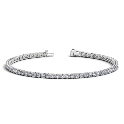 Lab Grown Round Diamond Tennis Bracelet in 14k White Gold (3 cctw F/G  VS2/SI1) RCJ Bracelets  CELESTIA LUXE JEWELLERS