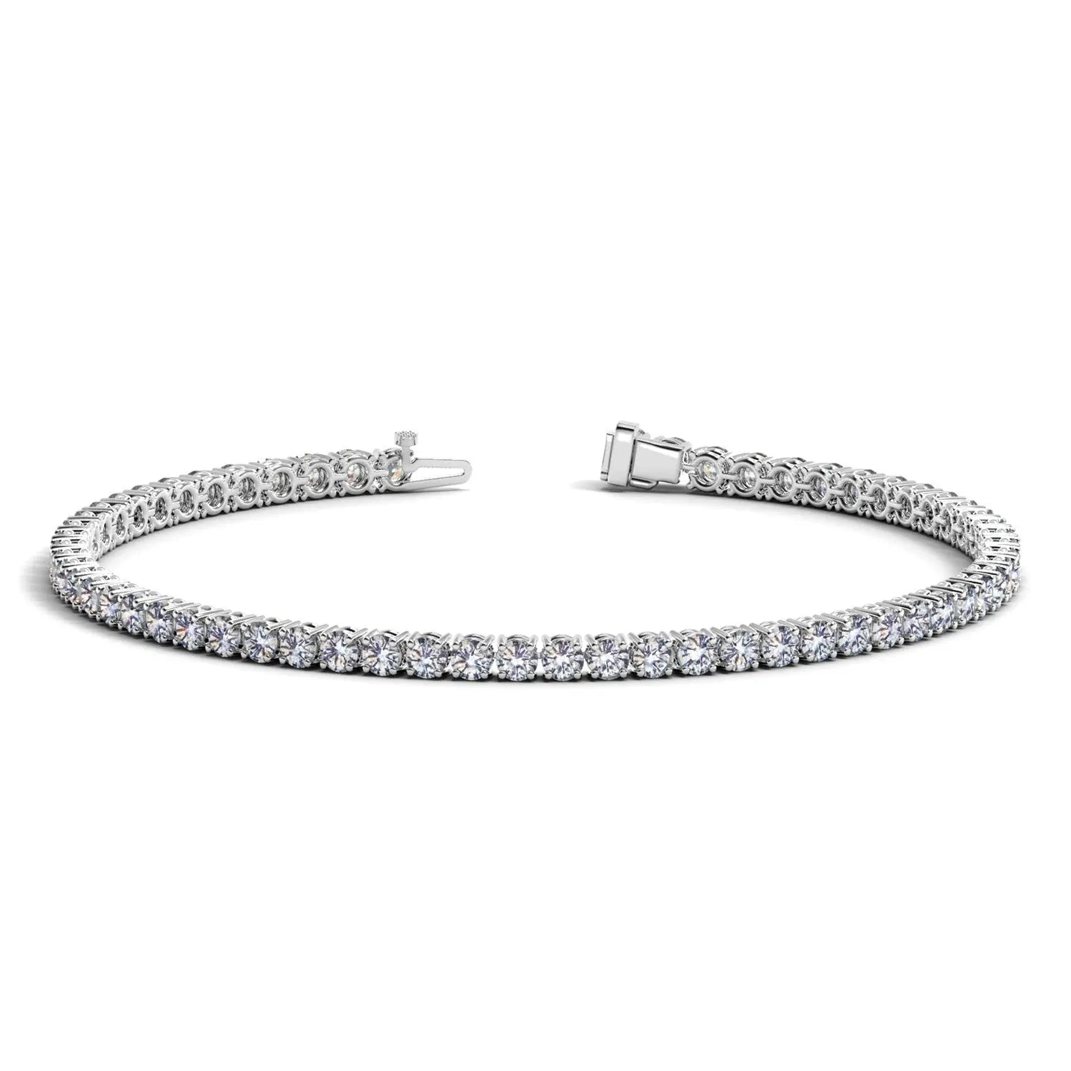 Lab Grown Round Diamond Tennis Bracelet in 14k White Gold (4 cctw F/G  VS2/SI1) RCJ Bracelets  CELESTIA LUXE JEWELLERS