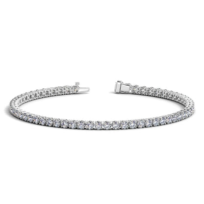 Lab Grown Round Diamond Tennis Bracelet in 14k White Gold (4 cctw F/G  VS2/SI1) RCJ Bracelets  CELESTIA LUXE JEWELLERS