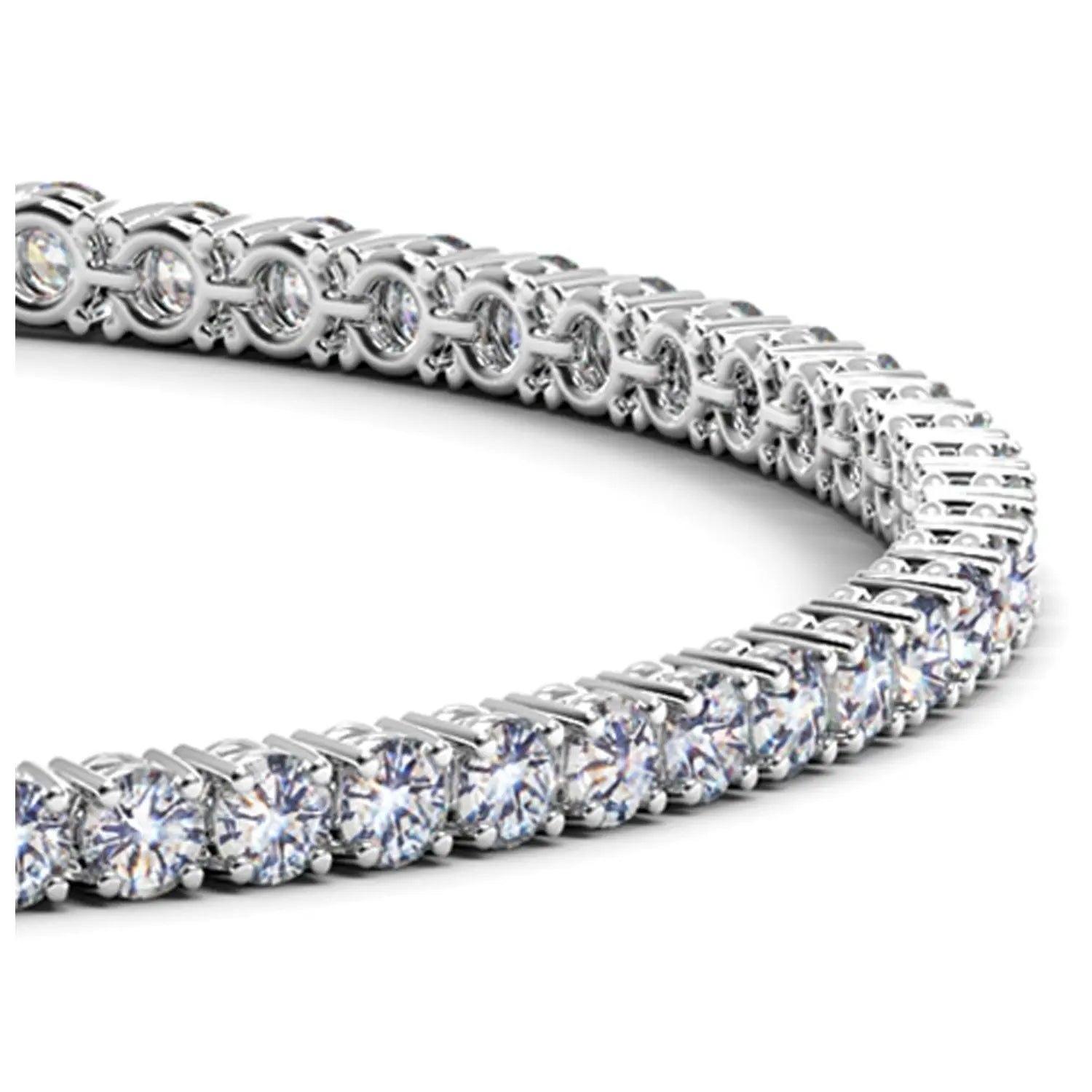 Lab Grown Round Diamond Tennis Bracelet in 14k White Gold (4 cctw F/G  VS2/SI1) RCJ Bracelets  CELESTIA LUXE JEWELLERS