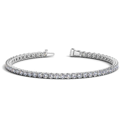 Lab Grown Round Diamond Tennis Bracelet in 14k White Gold (5 cctw  F/G  VS2/SI1) RCJ Bracelets  CELESTIA LUXE JEWELLERS
