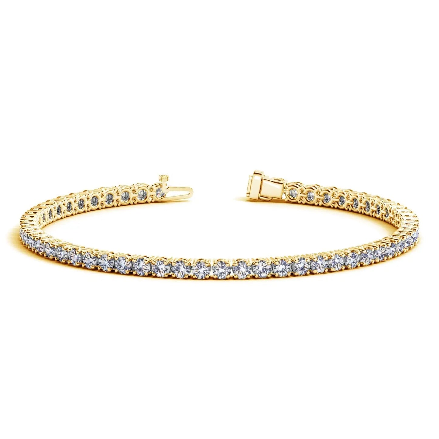 Lab Grown Round Diamond Tennis Bracelet in 14k Yellow Gold(5 cctw  F/G  VS2/SI1) RCJ Bracelets  CELESTIA LUXE JEWELLERS