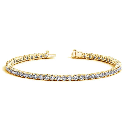 Lab Grown Round Diamond Tennis Bracelet in 14k Yellow Gold(5 cctw  F/G  VS2/SI1) RCJ Bracelets  CELESTIA LUXE JEWELLERS