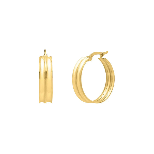 Large Concave Hoop Earrings in 14K Yellow Gold RCJ Earrings  CELESTIA LUXE JEWELLERS