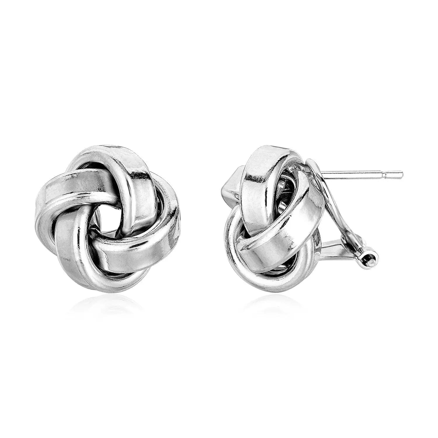 Large Sterling Silver Polished Love Knot Earrings(13mm) RCJ Earrings  CELESTIA LUXE JEWELLERS