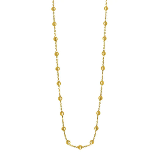 Layering Saturn Bead Necklace in 14K Yellow Gold RCJ Necklaces  CELESTIA LUXE JEWELLERS