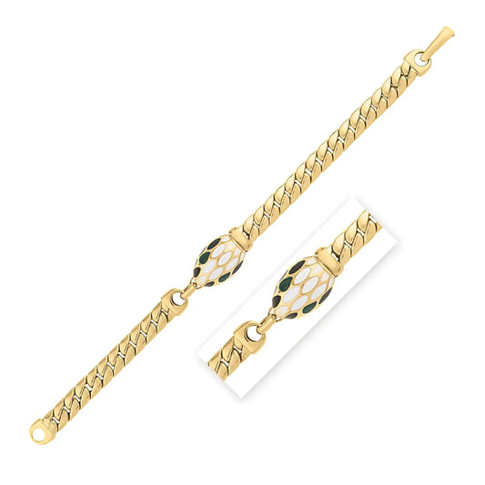 Le Serpent Curb Link Bracelet in 14K Yellow Gold (7.00 mm) RCJ Bracelets  CELESTIA LUXE JEWELLERS