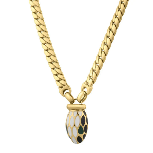 Le Serpent Curb Link Necklace in 14K Yellow Gold RCJ Necklaces  CELESTIA LUXE JEWELLERS