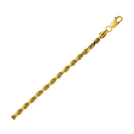 Lite Rope Chain Bracelet in 10k Yellow Gold  (3.20 mm) RCJ Bracelets  CELESTIA LUXE JEWELLERS