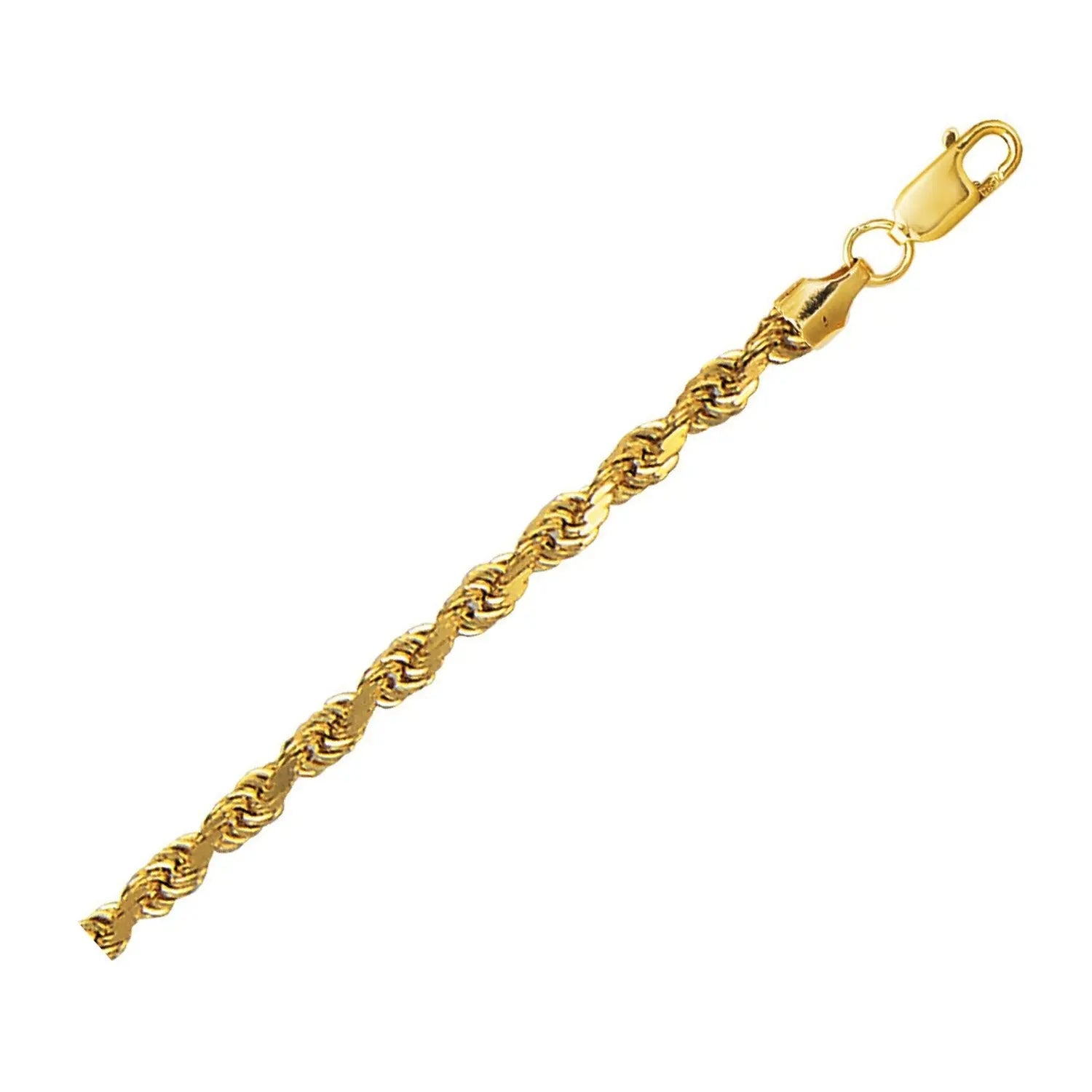 Lite Rope Chain Bracelet in 10k Yellow Gold  (4.00 mm) RCJ Bracelets  CELESTIA LUXE JEWELLERS