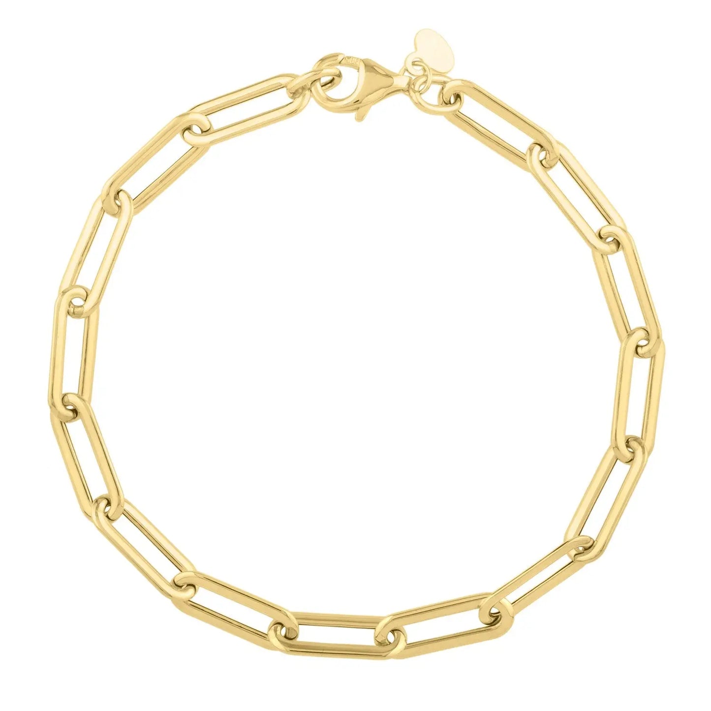 Long Domed Paperclip Bracelet in 14K Yellow Gold RCJ Bracelets  CELESTIA LUXE JEWELLERS