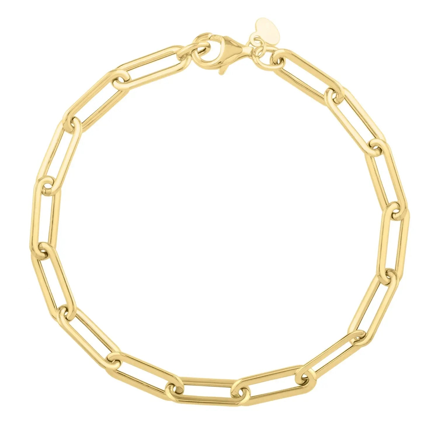 Long Domed Paperclip Bracelet in 14K Yellow Gold RCJ Bracelets  CELESTIA LUXE JEWELLERS
