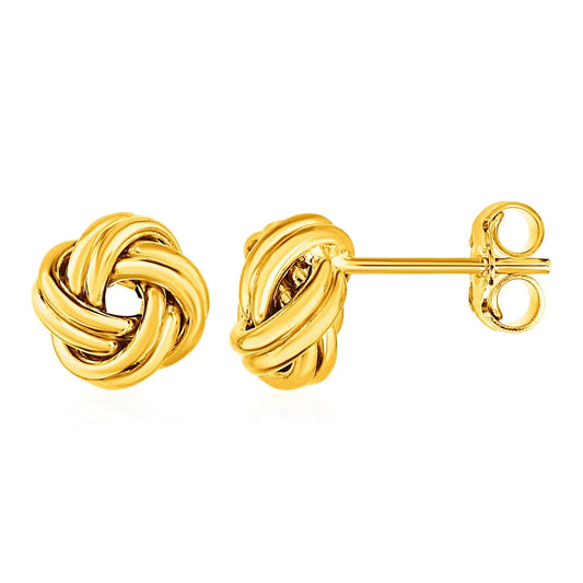 Love Knot Post Earrings in 14k Yellow Gold RCJ Earrings  CELESTIA LUXE JEWELLERS