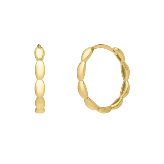 Medium Rice Hoop Earrings in 14K Yellow Gold RCJ Earrings  CELESTIA LUXE JEWELLERS