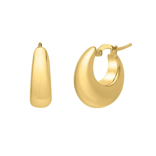 Medium Tapered Hoop Earrings in 14K Yellow Gold RCJ Earrings  CELESTIA LUXE JEWELLERS