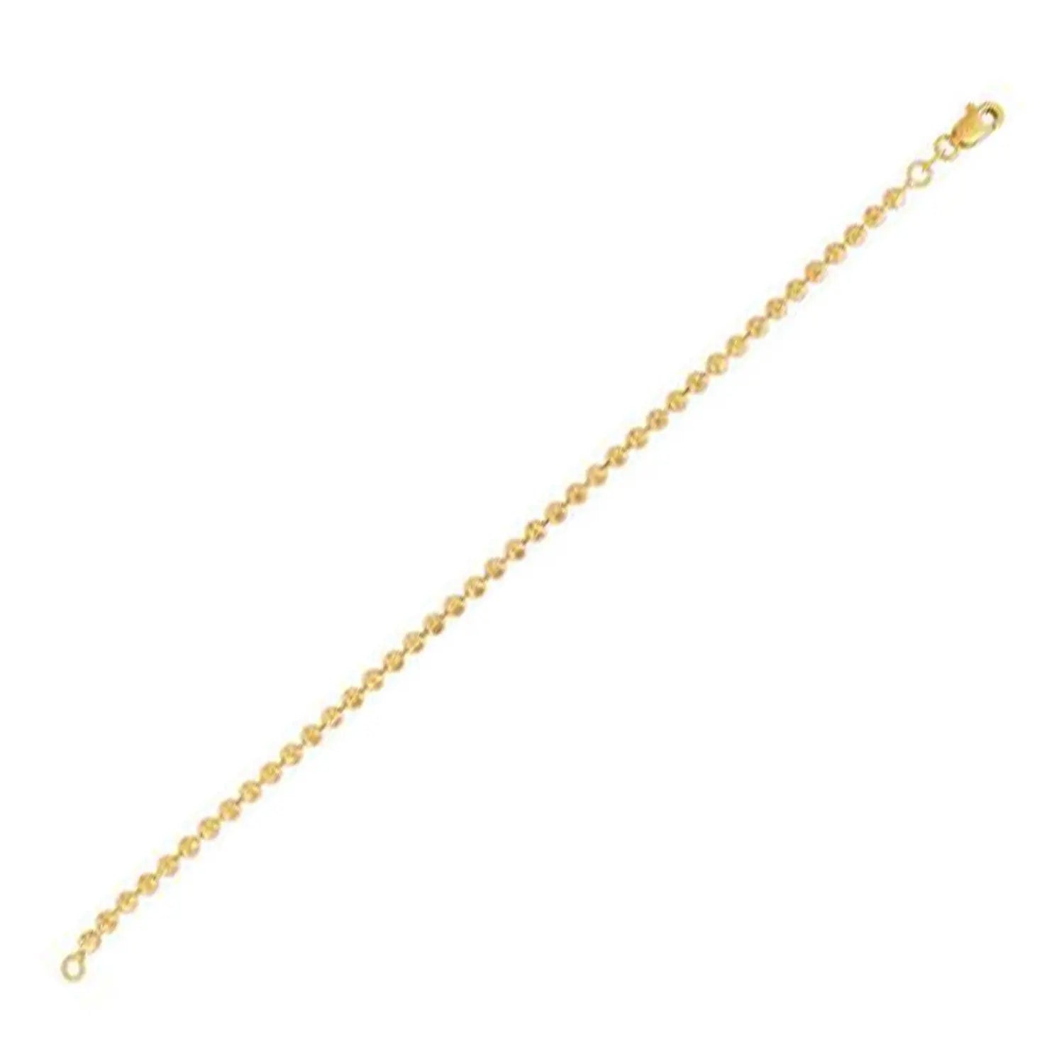Moon Cut Bead Chain Bracelet in 14k Yellow Gold  (3.00 mm) RCJ Bracelets  CELESTIA LUXE JEWELLERS