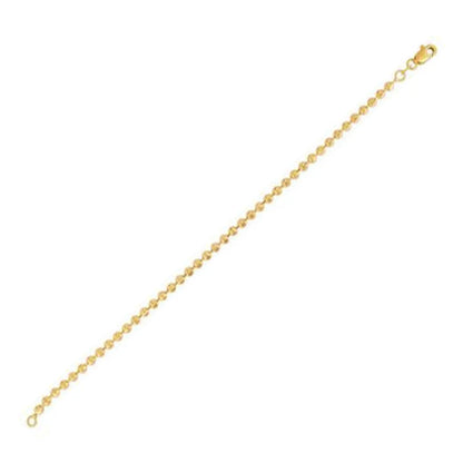 Moon Cut Bead Chain Bracelet in 14k Yellow Gold  (3.00 mm) RCJ Bracelets  CELESTIA LUXE JEWELLERS