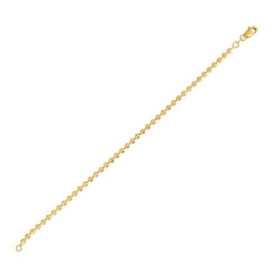 Moon Cut Bead Chain Bracelet in 14k Yellow Gold  (3.00 mm) RCJ Bracelets  CELESTIA LUXE JEWELLERS