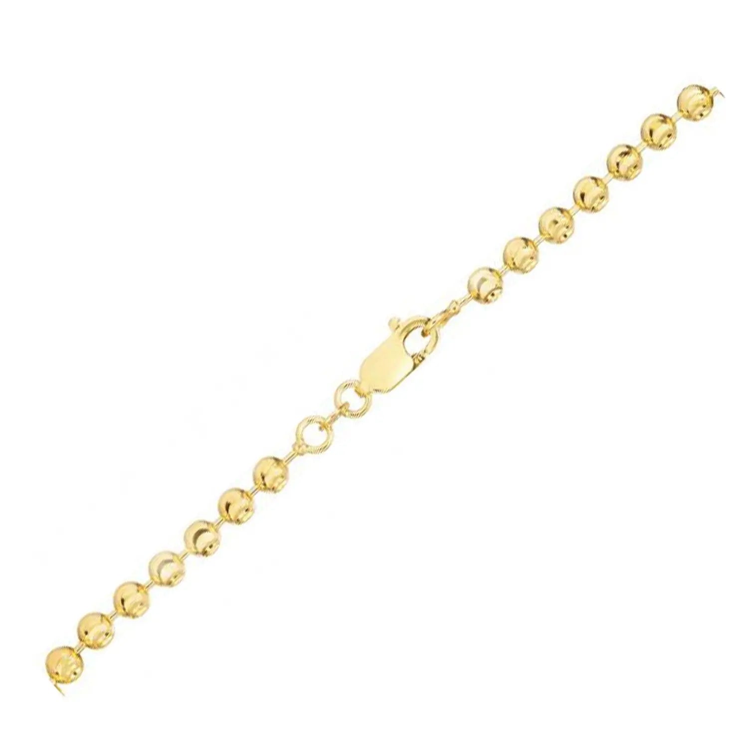 Moon Cut Bead Chain Bracelet in 14k Yellow Gold  (3.00 mm) RCJ Bracelets  CELESTIA LUXE JEWELLERS