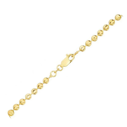 Moon Cut Bead Chain Bracelet in 14k Yellow Gold  (3.00 mm) RCJ Bracelets  CELESTIA LUXE JEWELLERS