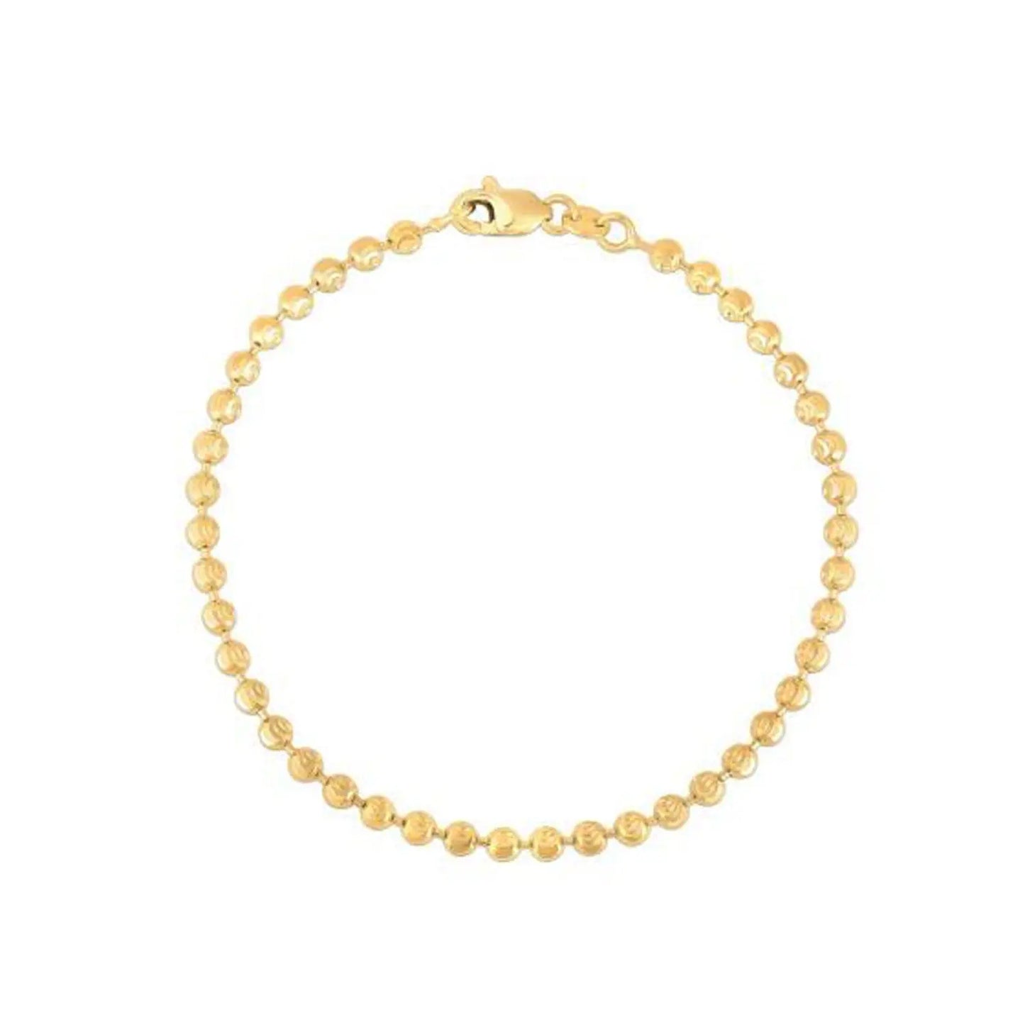 Moon Cut Bead Chain Bracelet in 14k Yellow Gold  (3.00 mm) RCJ Bracelets  CELESTIA LUXE JEWELLERS