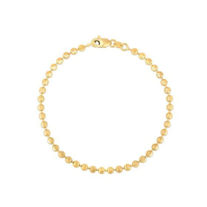 Moon Cut Bead Chain Bracelet in 14k Yellow Gold  (3.00 mm) RCJ Bracelets  CELESTIA LUXE JEWELLERS