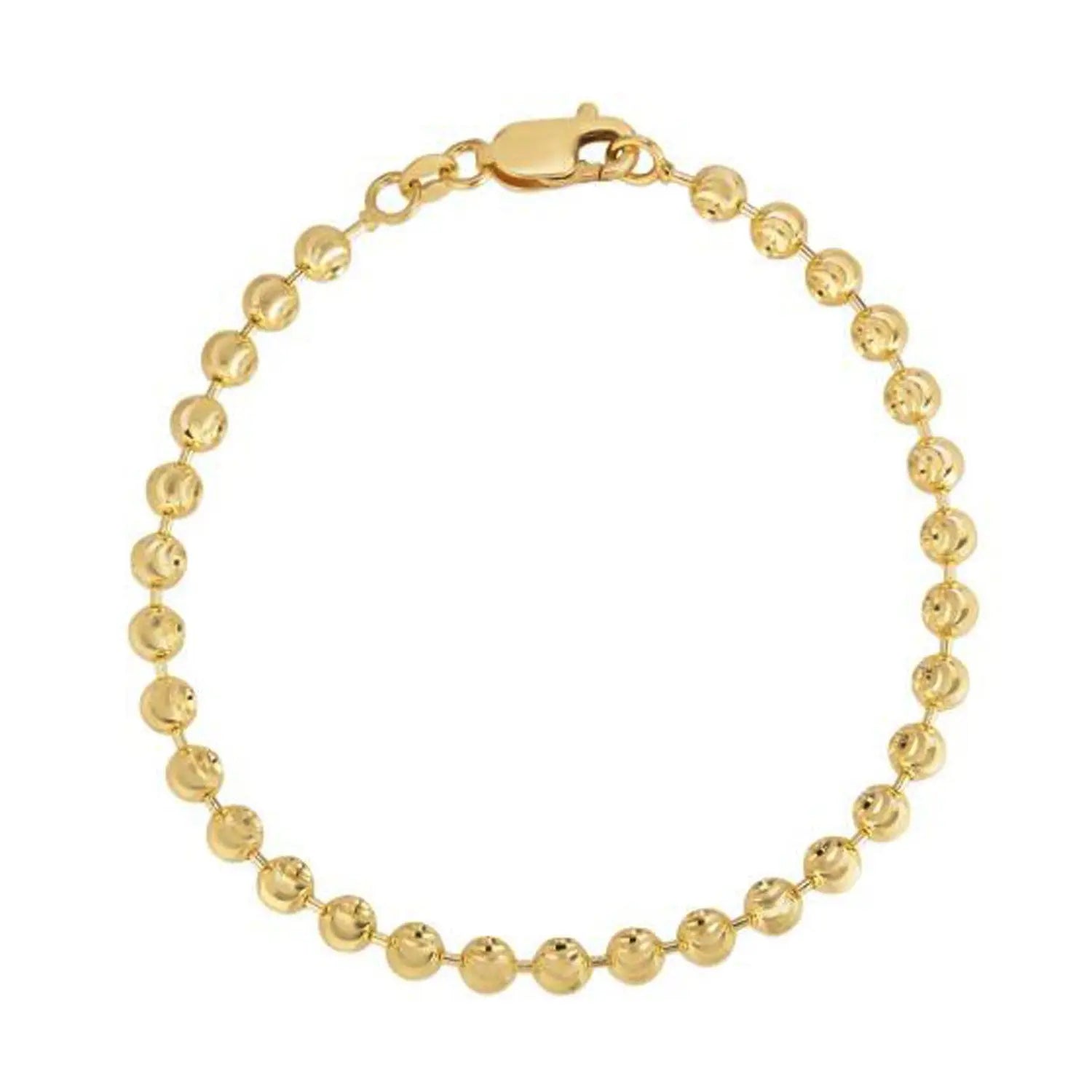 Moon Cut Bead Chain Bracelet in 14k Yellow Gold  (4.00 mm) RCJ Bracelets  CELESTIA LUXE JEWELLERS
