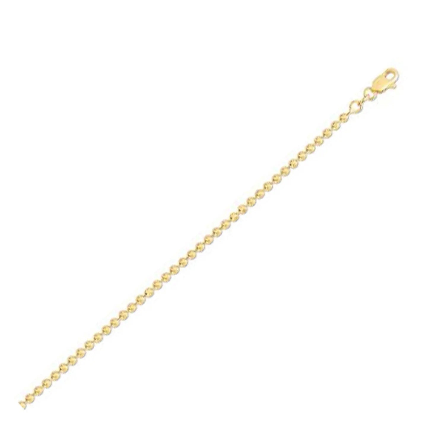 Moon Cut Bead Chain in 14k Yellow Gold (2.50 mm) RCJ Chains  CELESTIA LUXE JEWELLERS