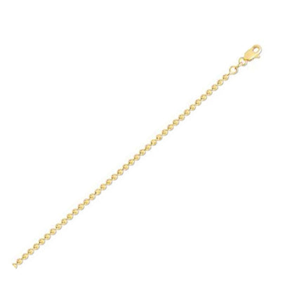 Moon Cut Bead Chain in 14k Yellow Gold (2.50 mm) RCJ Chains  CELESTIA LUXE JEWELLERS