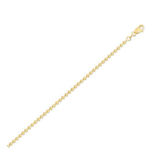 Moon Cut Bead Chain in 14k Yellow Gold (2.50 mm) RCJ Chains  CELESTIA LUXE JEWELLERS